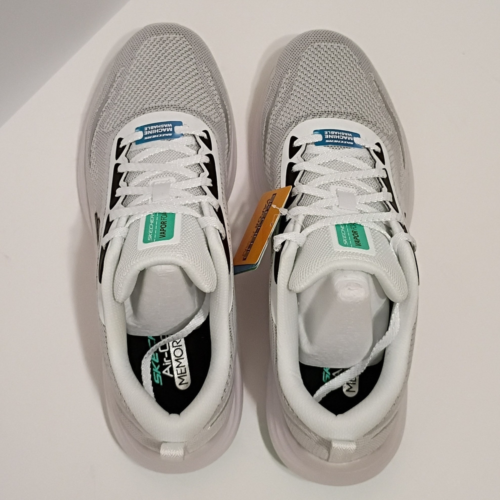 Skechers Vapor Foam Smooth Ride Women's White Vegan Sneakers - Picture 8 of 13